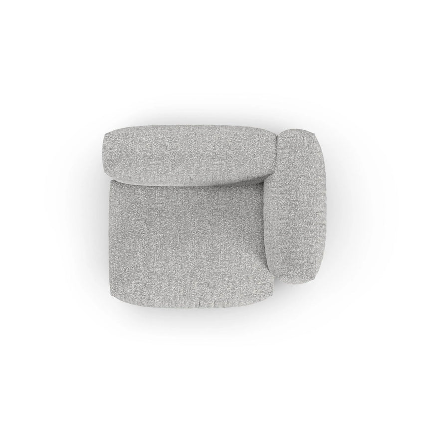 Martina Modulares Sofa Sitzelement, Rechte Seite, Sitztiefe 90 cm, aus Boucle in Silber (Monet Silver), 120x120 cm von Micadoni – Bild 5