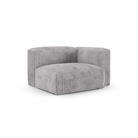 Martina Modulares Sofa Sitzelement, Rechte Seite, Sitztiefe 90 cm, aus Cord in Hellgrau (Tilia 86), 120x120 cm von Micadoni – Bild 3
