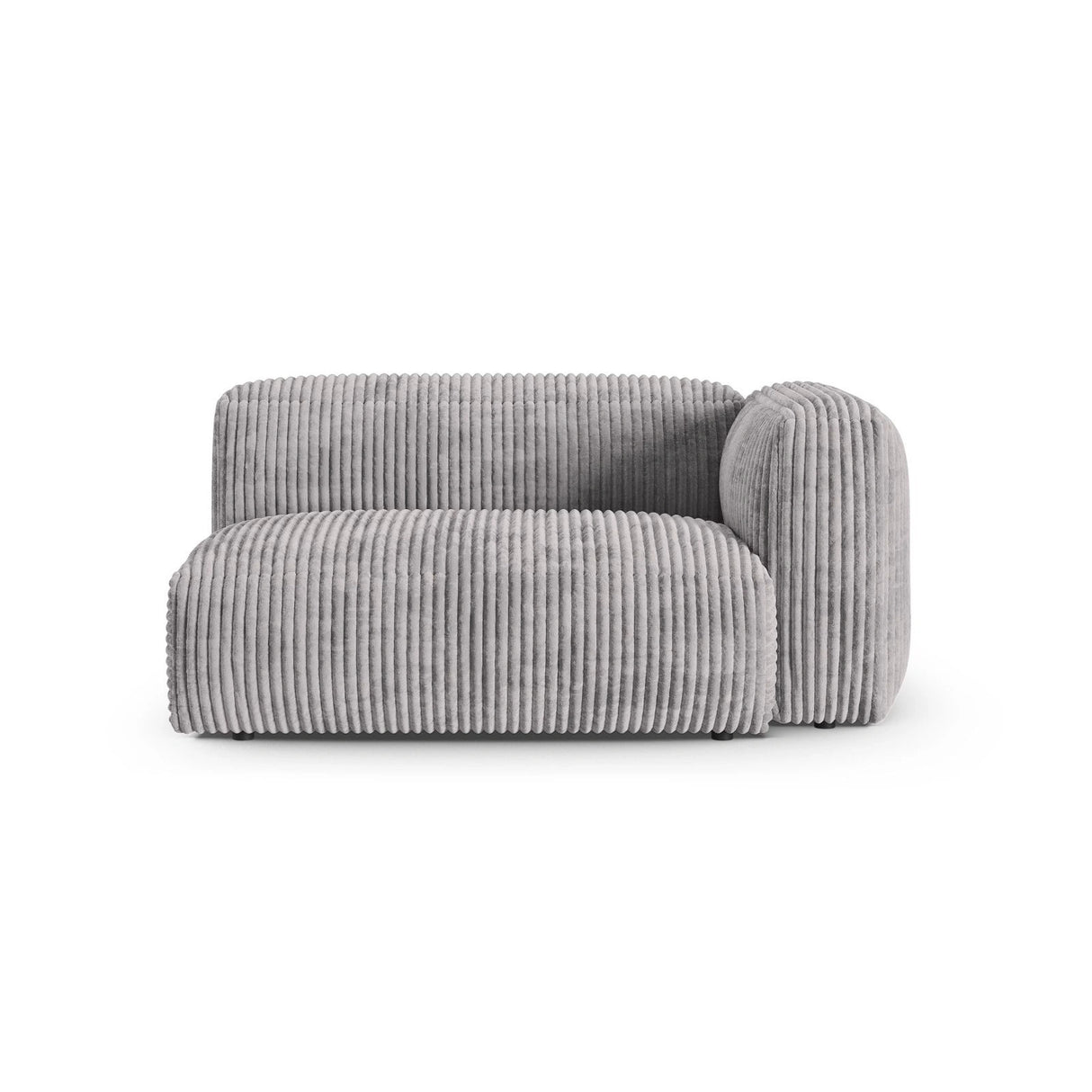 Martina Modulares Sofa Sitzelement, Rechte Seite, Sitztiefe 90 cm, aus Cord in Hellgrau (Tilia 86), 160x120 cm von Micadoni – Bild 1