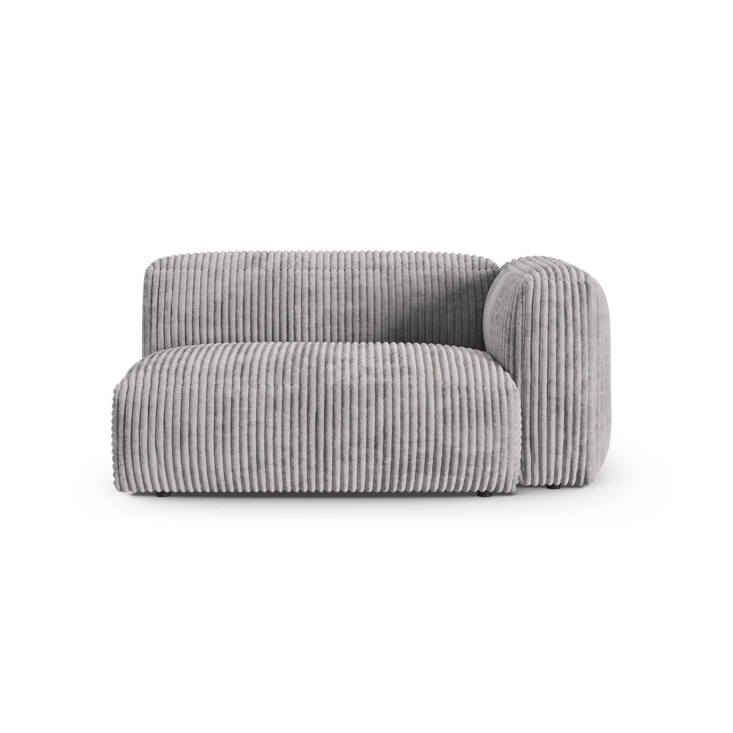 Martina Modulares Sofa Sitzelement, Rechte Seite, Sitztiefe 90 cm, aus Cord in Hellgrau (Tilia 86), 160x120 cm von Micadoni – Bild 1