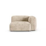 Martina Modulares Sofa Sitzelement, Rechte Seite, Sitztiefe 90 cm, aus Cord in Leichtes Beige (Tilia 03), 120x120 cm von Micadoni – Bild 1