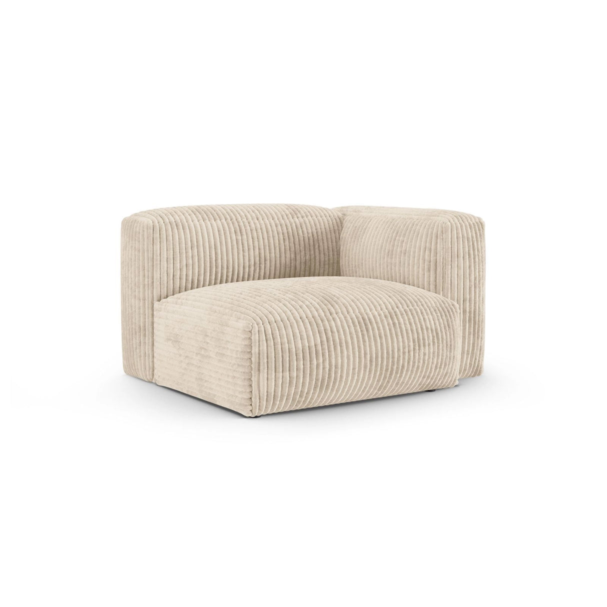 Martina Modulares Sofa Sitzelement, Rechte Seite, Sitztiefe 90 cm, aus Cord in Leichtes Beige (Tilia 03), 120x120 cm von Micadoni – Bild 3