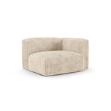 Martina Modulares Sofa Sitzelement, Rechte Seite, Sitztiefe 90 cm, aus Cord in Leichtes Beige (Tilia 03), 120x120 cm von Micadoni – Bild 3