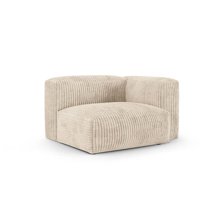 Martina Modulares Sofa Sitzelement, Rechte Seite, Sitztiefe 90 cm, aus Cord in Leichtes Beige (Tilia 03), 120x120 cm von Micadoni – Bild 3