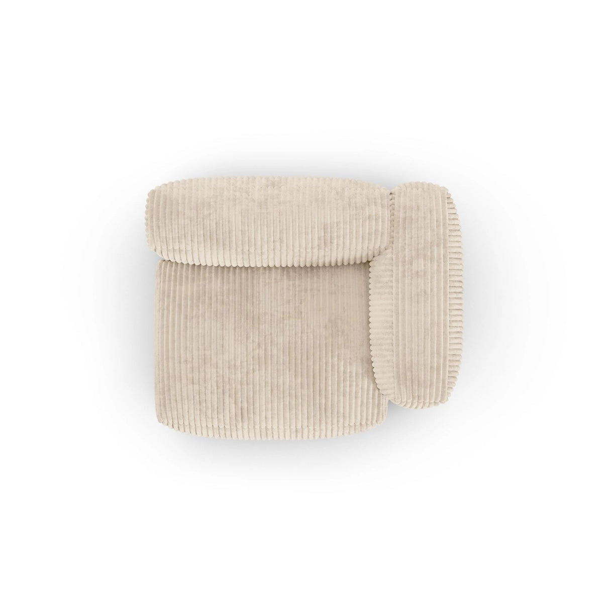 Martina Modulares Sofa Sitzelement, Rechte Seite, Sitztiefe 90 cm, aus Cord in Leichtes Beige (Tilia 03), 120x120 cm von Micadoni – Bild 5
