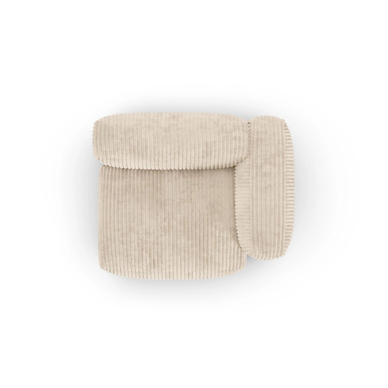 Martina Modulares Sofa Sitzelement, Rechte Seite, Sitztiefe 90 cm, aus Cord in Leichtes Beige (Tilia 03), 120x120 cm von Micadoni – Bild 5