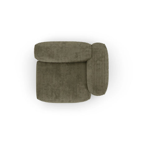 Martina Modulares Sofa Sitzelement, Rechte Seite, Sitztiefe 90 cm, aus Cord in Moosgrün (Tilia 37), 120x120 cm von Micadoni – Bild 5