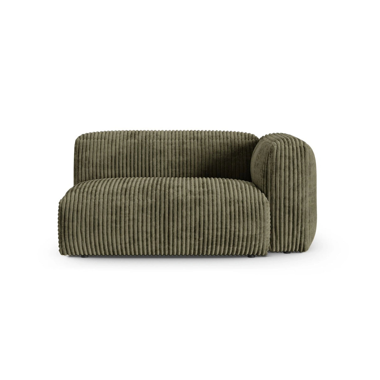 Martina Modulares Sofa Sitzelement, Rechte Seite, Sitztiefe 90 cm, aus Cord in Moosgrün (Tilia 37), 160x120 cm von Micadoni – Bild 1