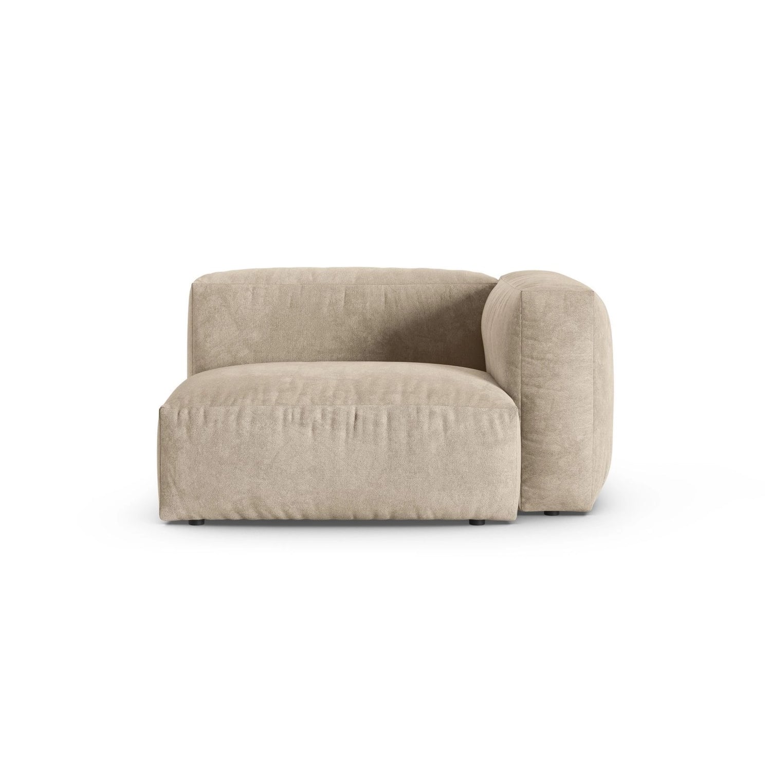 Martina Modulares Sofa Sitzelement, Rechte Seite, Sitztiefe 90 cm, aus Samt, Cord, Boucle oder Strukturstoff, 120x120 cm von Micadoni – Bild 1