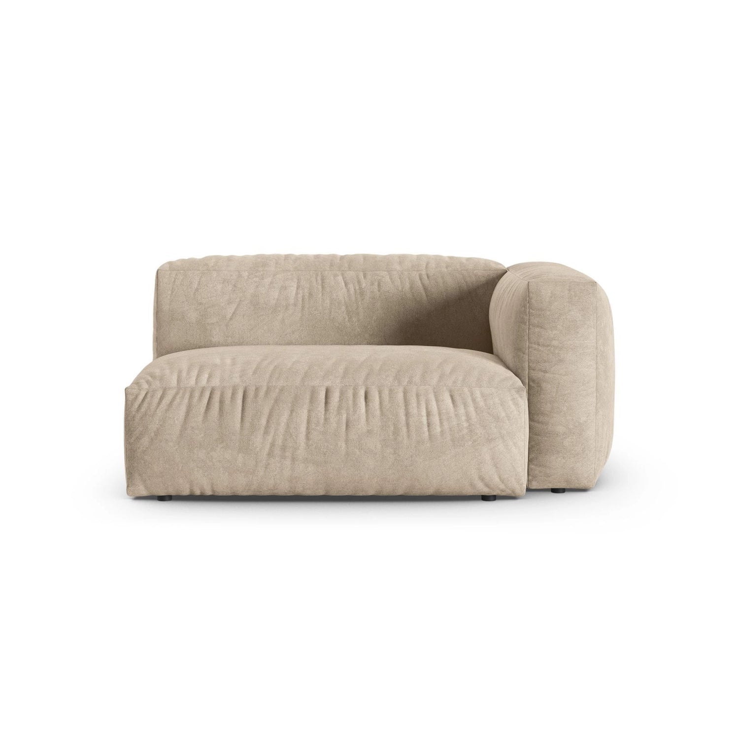Martina Modulares Sofa Sitzelement, Rechte Seite, Sitztiefe 90 cm, aus Samt, Cord, Boucle oder Strukturstoff, 160x120 cm von Micadoni – Bild 1