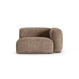 Martina Modulares Sofa Sitzelement, Rechte Seite, Sitztiefe 90 cm, aus Samt in Dunkelbeige (Vogue 3), 120x120 cm von Micadoni – Bild 1