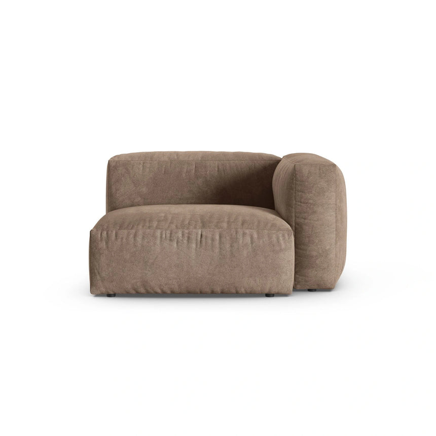 Martina Modulares Sofa Sitzelement, Rechte Seite, Sitztiefe 90 cm, aus Samt in Dunkelbeige (Vogue 3), 120x120 cm von Micadoni – Bild 1