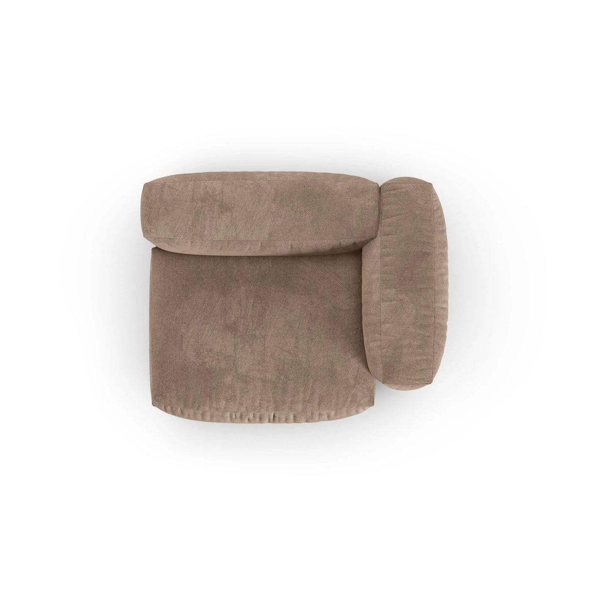 Martina Modulares Sofa Sitzelement, Rechte Seite, Sitztiefe 90 cm, aus Samt in Dunkelbeige (Vogue 3), 120x120 cm von Micadoni – Bild 5