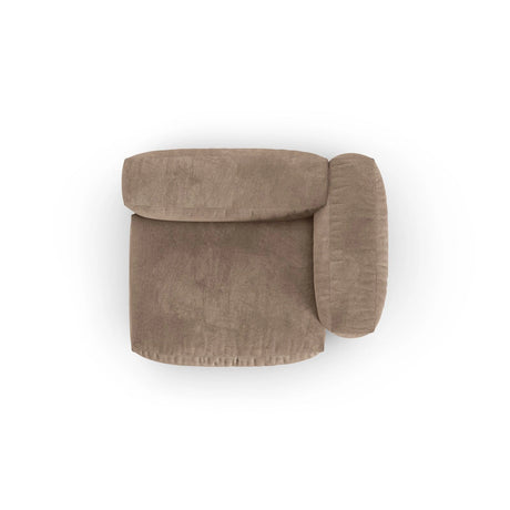 Martina Modulares Sofa Sitzelement, Rechte Seite, Sitztiefe 90 cm, aus Samt in Dunkelbeige (Vogue 3), 120x120 cm von Micadoni – Bild 5