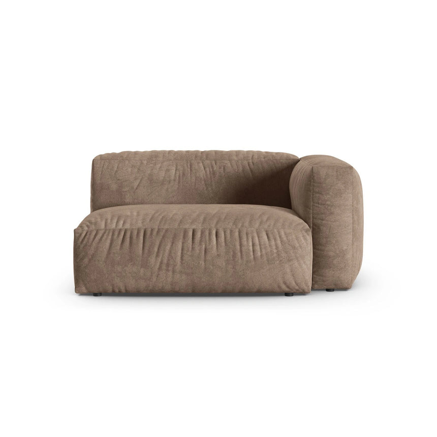 Martina Modulares Sofa Sitzelement, Rechte Seite, Sitztiefe 90 cm, aus Samt in Dunkelbeige (Vogue 3), 160x120 cm von Micadoni – Bild 1