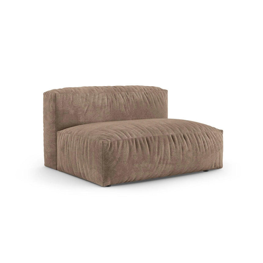 Martina Modulares Sofa Sitzelement, Rechte Seite, Sitztiefe 90 cm, aus Samt in Dunkelbeige (Vogue 3), 160x120 cm von Micadoni – Bild 3