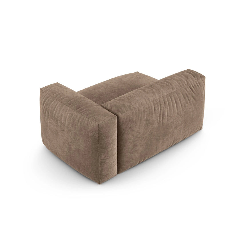 Martina Modulares Sofa Sitzelement, Rechte Seite, Sitztiefe 90 cm, aus Samt in Dunkelbeige (Vogue 3), 160x120 cm von Micadoni – Bild 4
