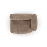 Martina Modulares Sofa Sitzelement, Rechte Seite, Sitztiefe 90 cm, aus Samt in Dunkelbeige (Vogue 3), 160x120 cm von Micadoni – Bild 5
