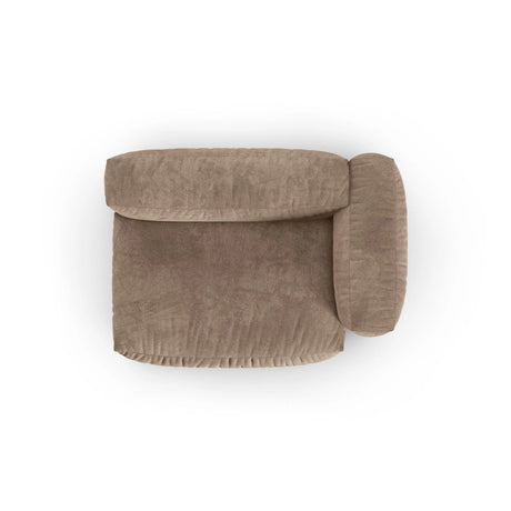 Martina Modulares Sofa Sitzelement, Rechte Seite, Sitztiefe 90 cm, aus Samt in Dunkelbeige (Vogue 3), 160x120 cm von Micadoni – Bild 5