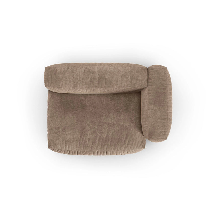 Martina Modulares Sofa Sitzelement, Rechte Seite, Sitztiefe 90 cm, aus Samt in Dunkelbeige (Vogue 3), 160x120 cm von Micadoni – Bild 5