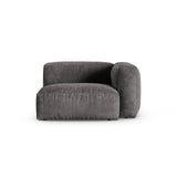 Martina Modulares Sofa Sitzelement, Rechte Seite, Sitztiefe 90 cm, aus Samt in Grau (Vogue 15), 120x120 cm von Micadoni – Bild 1