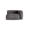 Martina Modulares Sofa Sitzelement, Rechte Seite, Sitztiefe 90 cm, aus Samt in Grau (Vogue 15), 120x120 cm von Micadoni – Bild 1