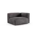 Martina Modulares Sofa Sitzelement, Rechte Seite, Sitztiefe 90 cm, aus Samt in Grau (Vogue 15), 120x120 cm von Micadoni – Bild 3