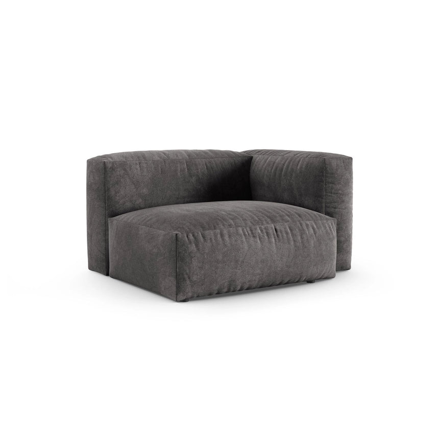 Martina Modulares Sofa Sitzelement, Rechte Seite, Sitztiefe 90 cm, aus Samt in Grau (Vogue 15), 120x120 cm von Micadoni – Bild 3