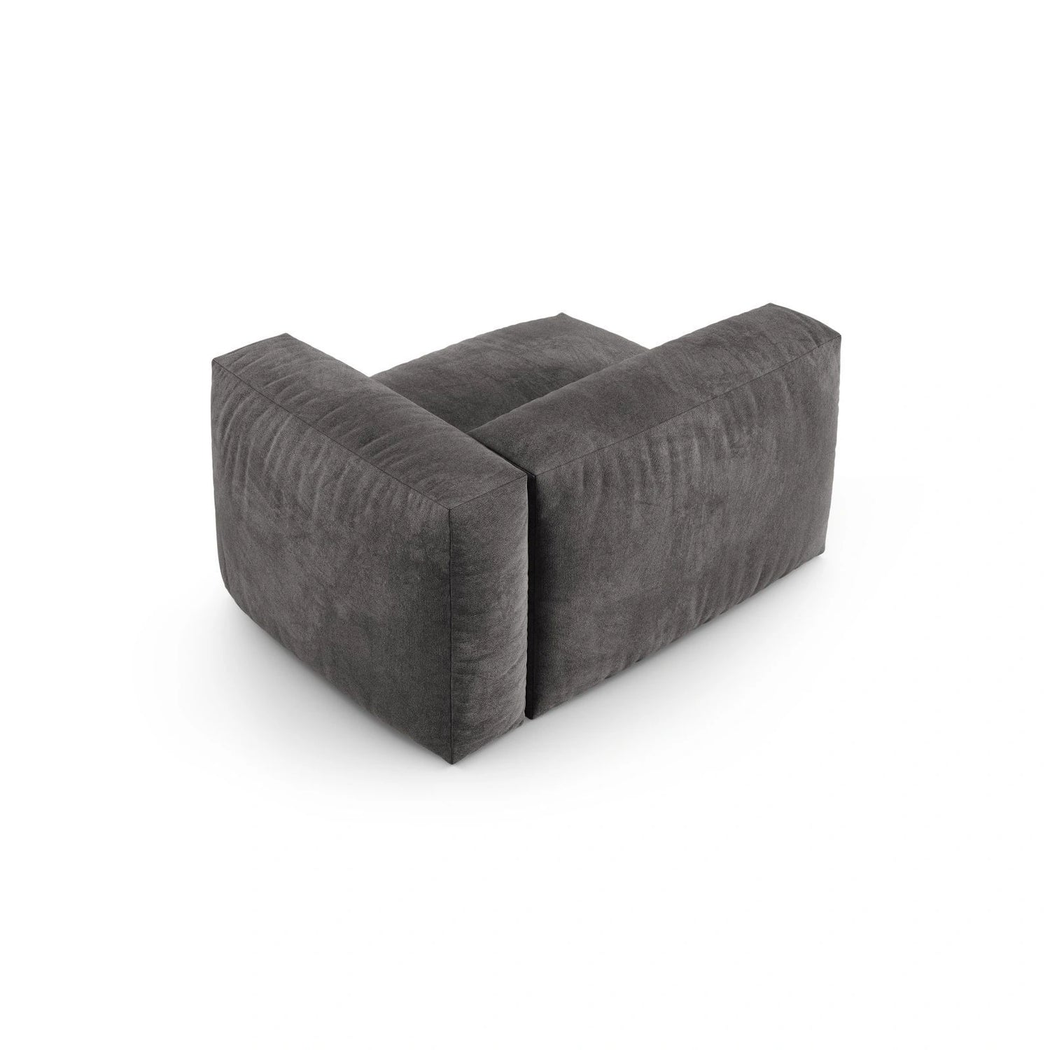 Martina Modulares Sofa Sitzelement, Rechte Seite, Sitztiefe 90 cm, aus Samt in Grau (Vogue 15), 120x120 cm von Micadoni – Bild 4