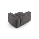 Martina Modulares Sofa Sitzelement, Rechte Seite, Sitztiefe 90 cm, aus Samt in Grau (Vogue 15), 120x120 cm von Micadoni – Bild 4