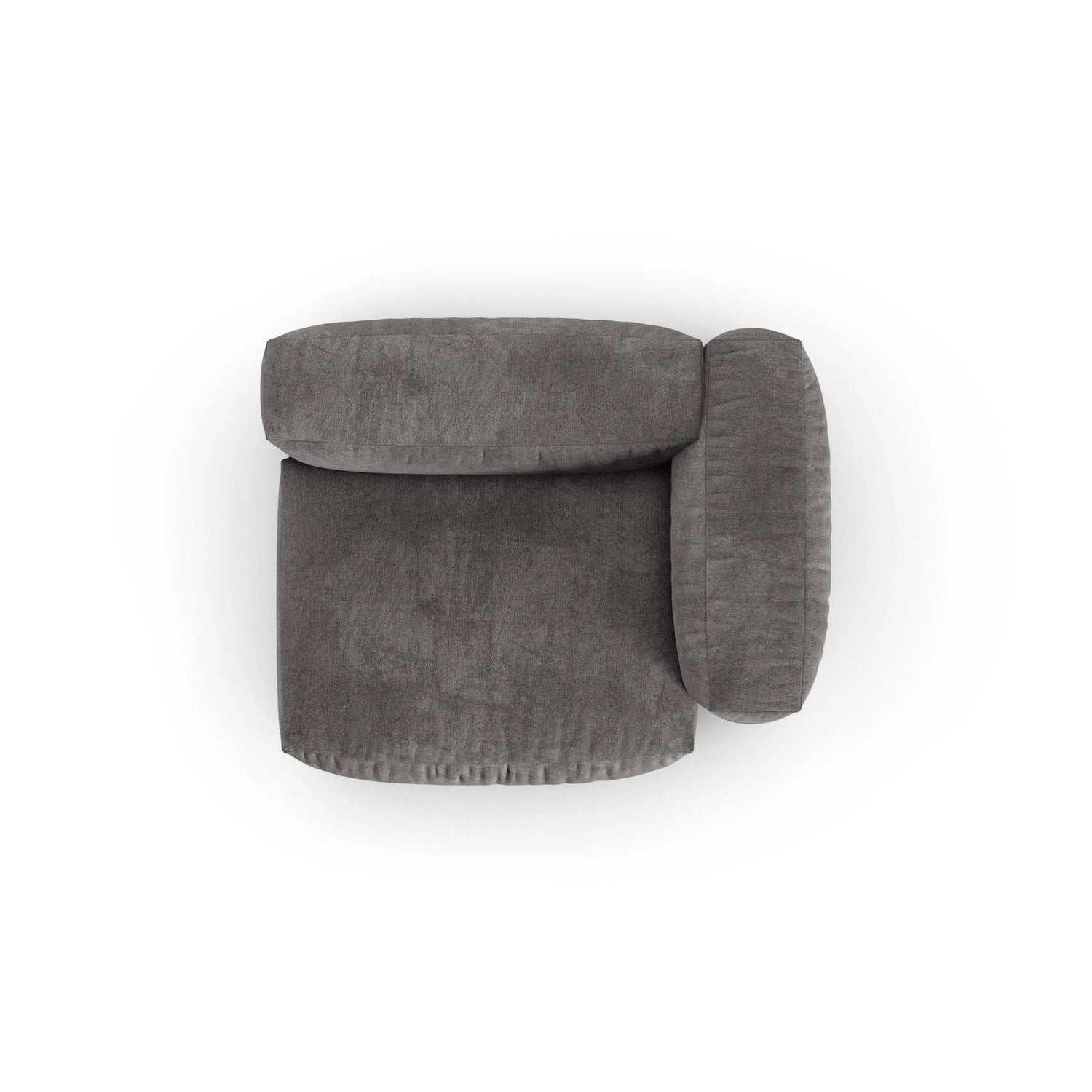 Martina Modulares Sofa Sitzelement, Rechte Seite, Sitztiefe 90 cm, aus Samt in Grau (Vogue 15), 120x120 cm von Micadoni – Bild 5