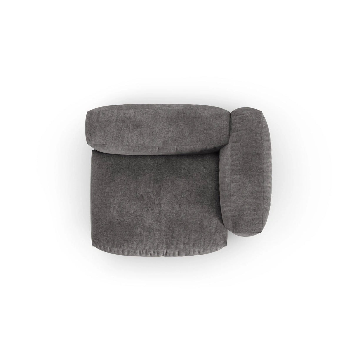 Martina Modulares Sofa Sitzelement, Rechte Seite, Sitztiefe 90 cm, aus Samt in Grau (Vogue 15), 120x120 cm von Micadoni – Bild 5