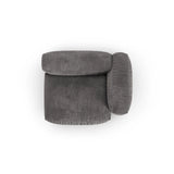 Martina Modulares Sofa Sitzelement, Rechte Seite, Sitztiefe 90 cm, aus Samt in Grau (Vogue 15), 120x120 cm von Micadoni – Bild 5
