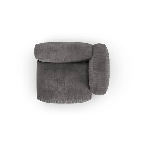 Martina Modulares Sofa Sitzelement, Rechte Seite, Sitztiefe 90 cm, aus Samt in Grau (Vogue 15), 120x120 cm von Micadoni – Bild 5