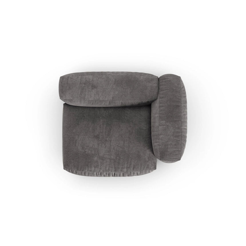 Martina Modulares Sofa Sitzelement, Rechte Seite, Sitztiefe 90 cm, aus Samt in Grau (Vogue 15), 120x120 cm von Micadoni – Bild 5