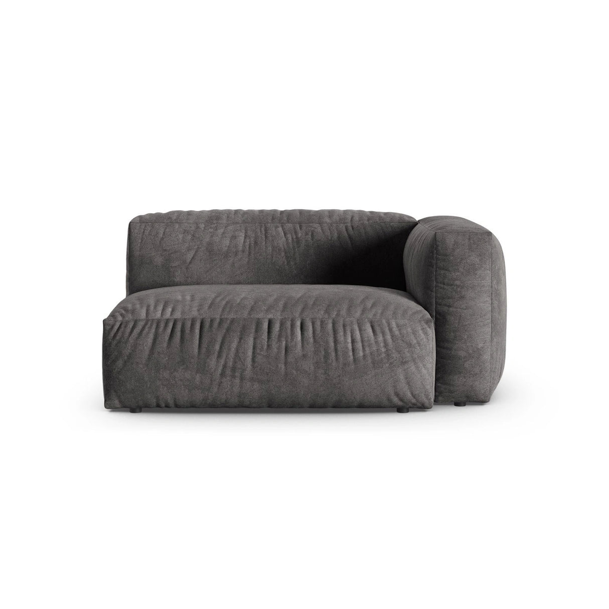 Martina Modulares Sofa Sitzelement, Rechte Seite, Sitztiefe 90 cm, aus Samt in Grau (Vogue 15), 160x120 cm von Micadoni – Bild 1