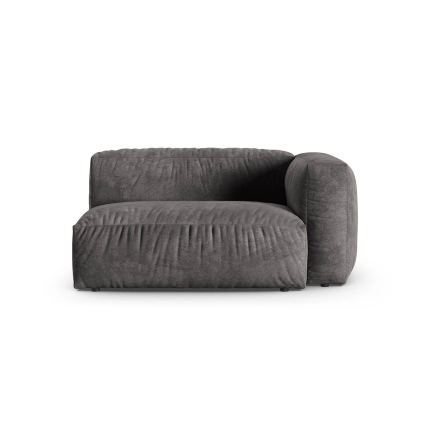 Martina Modulares Sofa Sitzelement, Rechte Seite, Sitztiefe 90 cm, aus Samt in Grau (Vogue 15), 160x120 cm von Micadoni – Bild 1