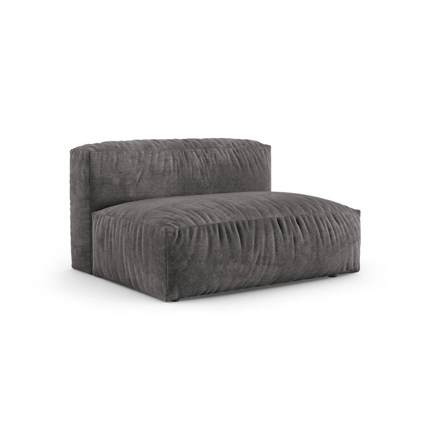 Martina Modulares Sofa Sitzelement, Rechte Seite, Sitztiefe 90 cm, aus Samt in Grau (Vogue 15), 160x120 cm von Micadoni – Bild 3
