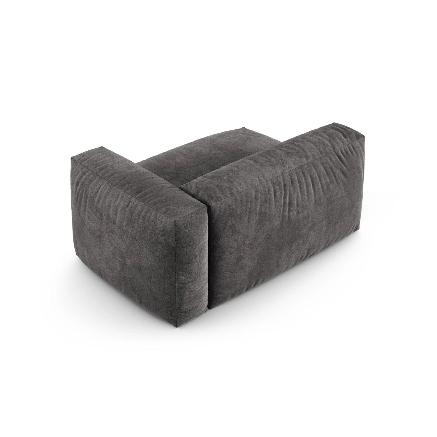 Martina Modulares Sofa Sitzelement, Rechte Seite, Sitztiefe 90 cm, aus Samt in Grau (Vogue 15), 160x120 cm von Micadoni – Bild 4