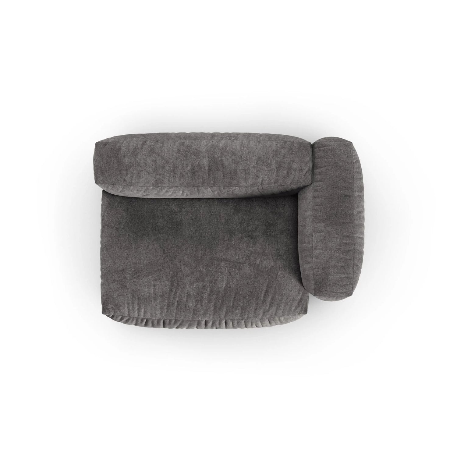 Martina Modulares Sofa Sitzelement, Rechte Seite, Sitztiefe 90 cm, aus Samt in Grau (Vogue 15), 160x120 cm von Micadoni – Bild 5