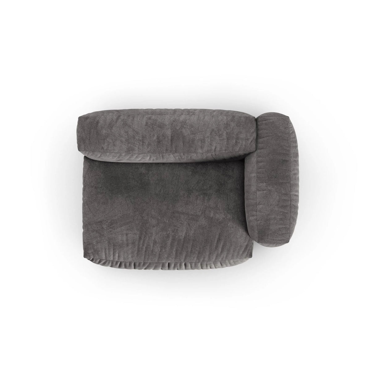 Martina Modulares Sofa Sitzelement, Rechte Seite, Sitztiefe 90 cm, aus Samt in Grau (Vogue 15), 160x120 cm von Micadoni – Bild 5