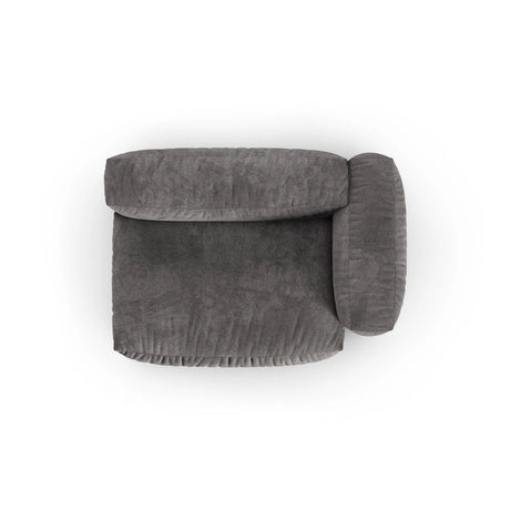 Martina Modulares Sofa Sitzelement, Rechte Seite, Sitztiefe 90 cm, aus Samt in Grau (Vogue 15), 160x120 cm von Micadoni – Bild 5
