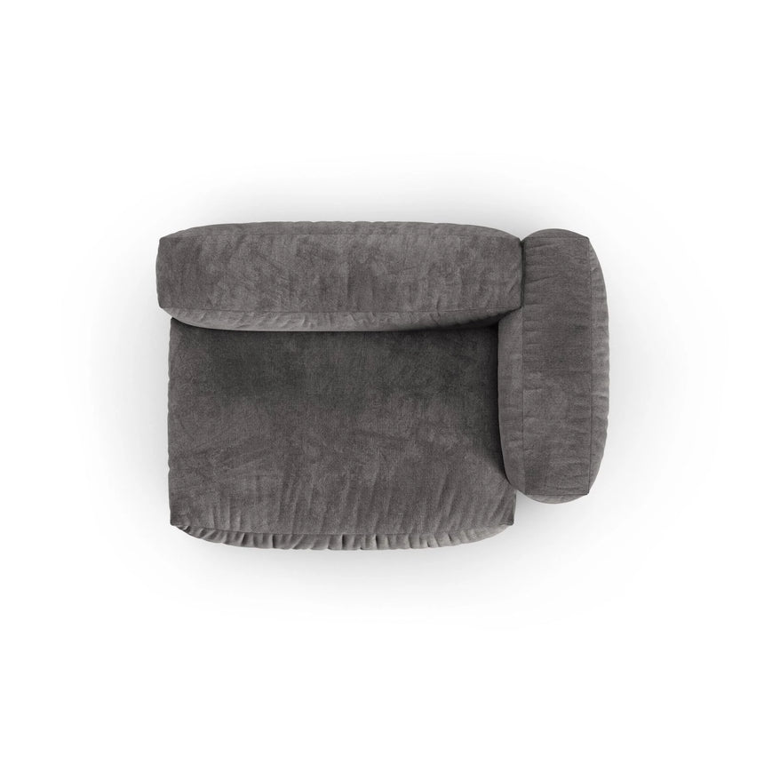 Martina Modulares Sofa Sitzelement, Rechte Seite, Sitztiefe 90 cm, aus Samt in Grau (Vogue 15), 160x120 cm von Micadoni – Bild 5