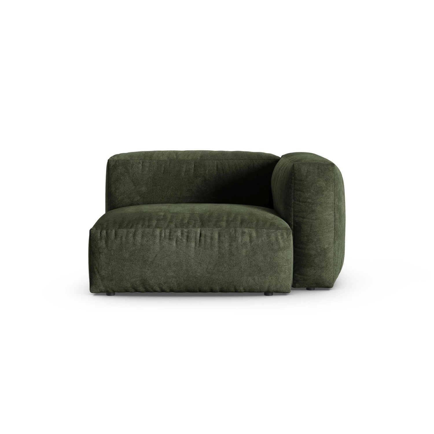 Martina Modulares Sofa Sitzelement, Rechte Seite, Sitztiefe 90 cm, aus Samt in Grün (Vogue 11), 120x120 cm von Micadoni – Bild 1