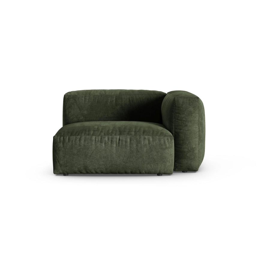 Martina Modulares Sofa Sitzelement, Rechte Seite, Sitztiefe 90 cm, aus Samt in Grün (Vogue 11), 120x120 cm von Micadoni – Bild 1