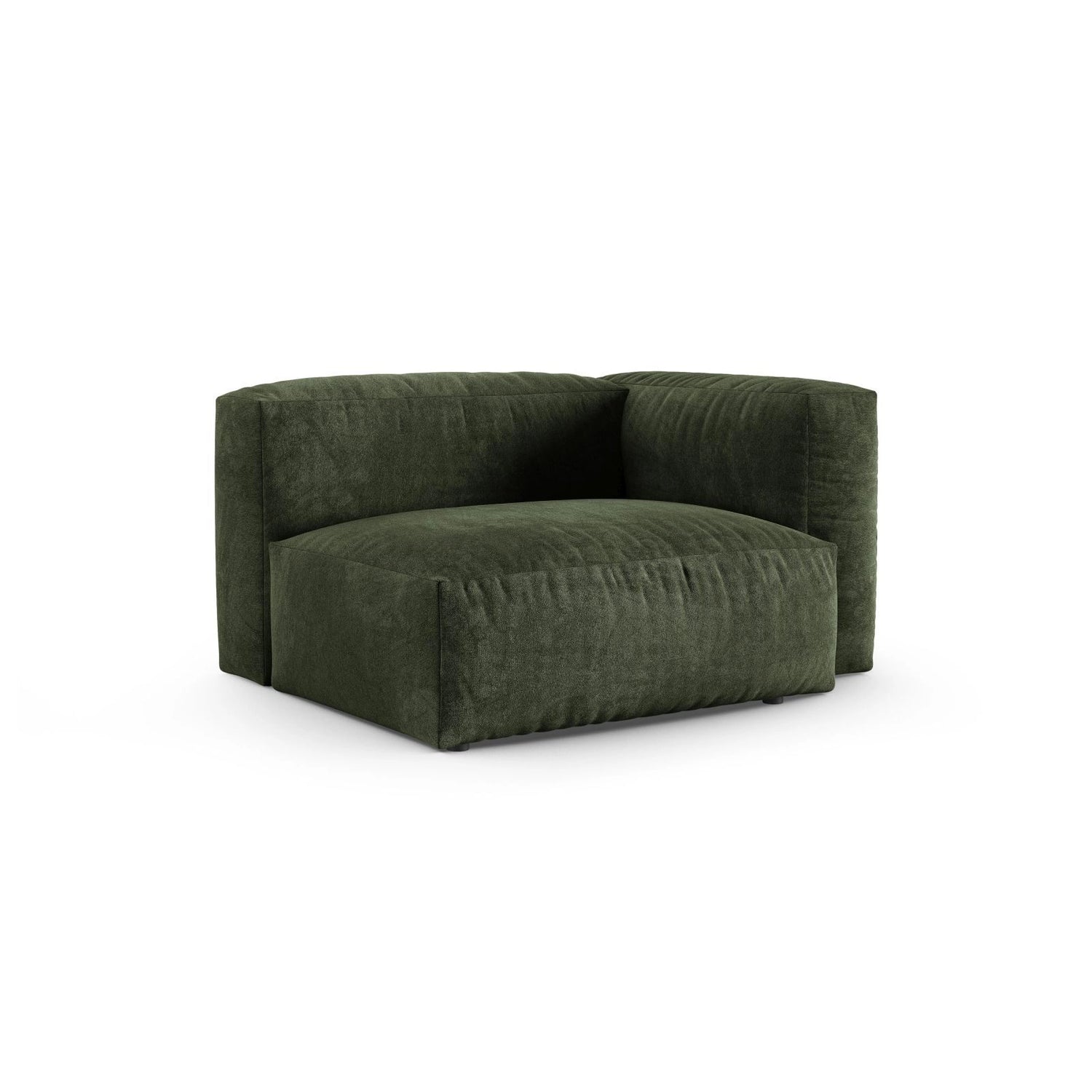 Martina Modulares Sofa Sitzelement, Rechte Seite, Sitztiefe 90 cm, aus Samt in Grün (Vogue 11), 120x120 cm von Micadoni – Bild 3