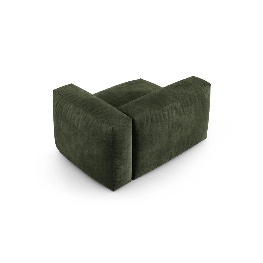 Martina Modulares Sofa Sitzelement, Rechte Seite, Sitztiefe 90 cm, aus Samt in Grün (Vogue 11), 120x120 cm von Micadoni – Bild 4