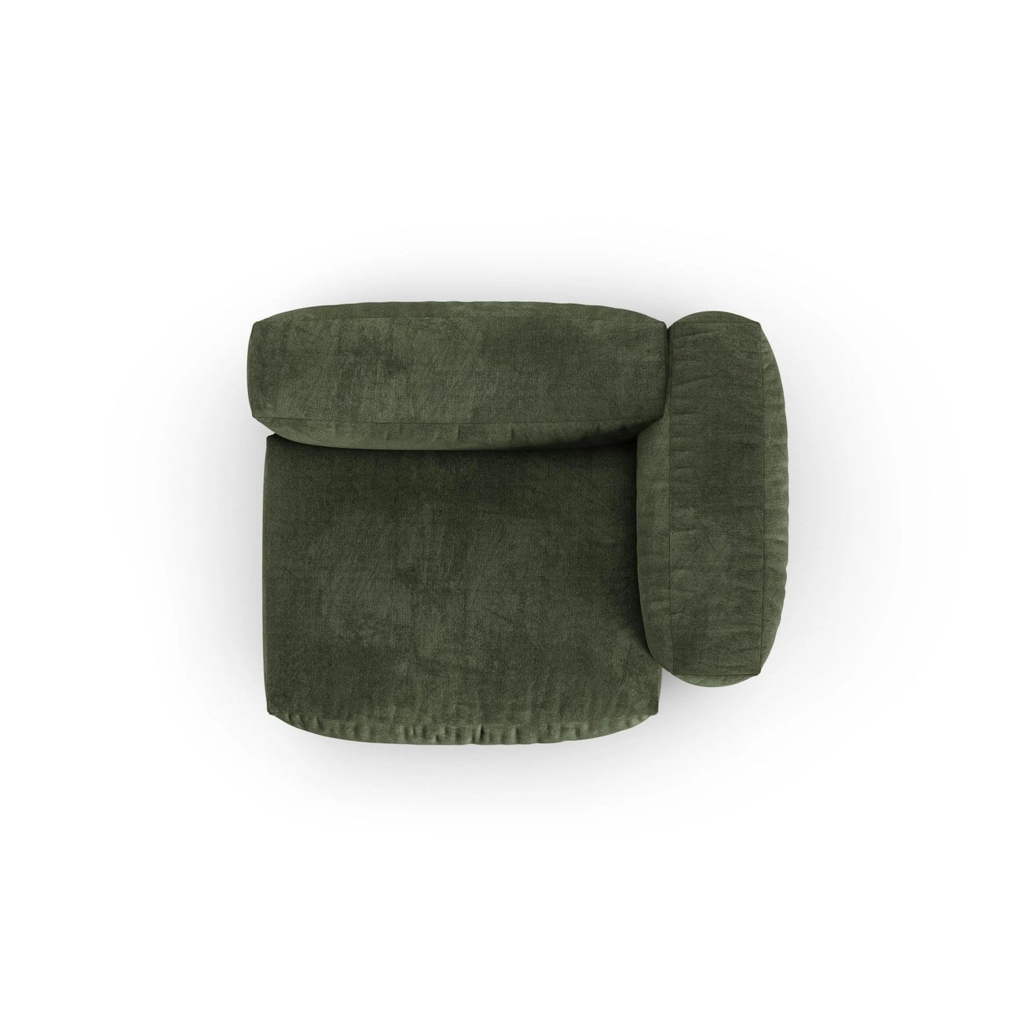 Martina Modulares Sofa Sitzelement, Rechte Seite, Sitztiefe 90 cm, aus Samt in Grün (Vogue 11), 120x120 cm von Micadoni – Bild 5
