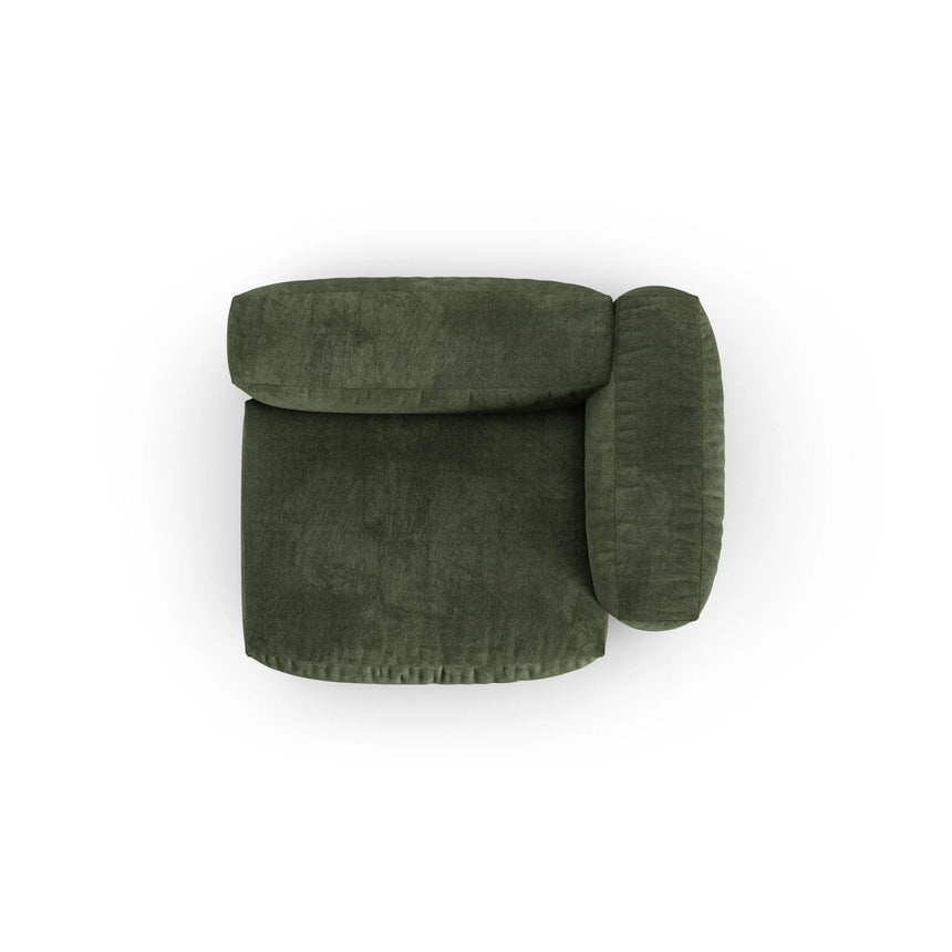 Martina Modulares Sofa Sitzelement, Rechte Seite, Sitztiefe 90 cm, aus Samt in Grün (Vogue 11), 120x120 cm von Micadoni – Bild 5
