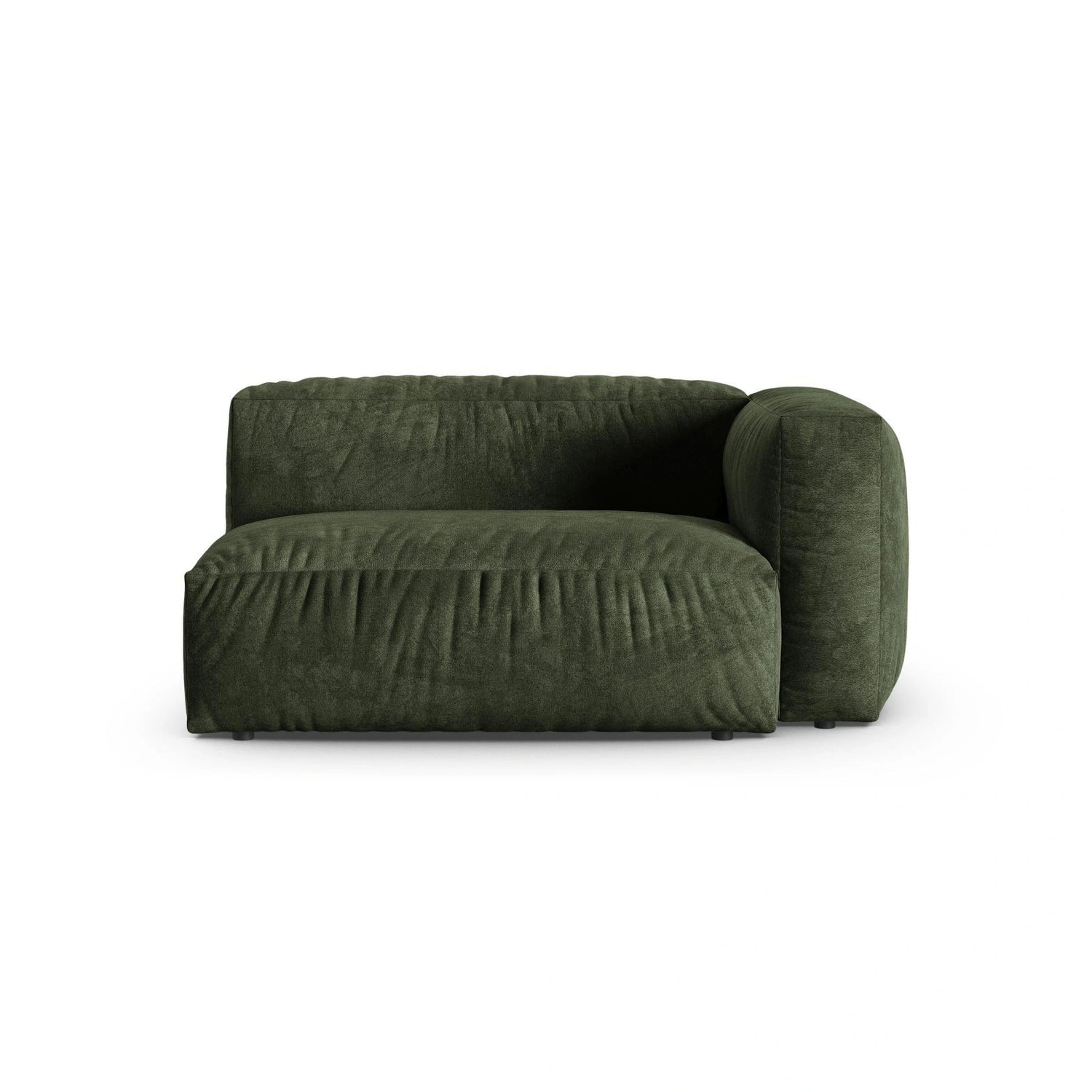 Martina Modulares Sofa Sitzelement, Rechte Seite, Sitztiefe 90 cm, aus Samt in Grün (Vogue 11), 160x120 cm von Micadoni – Bild 1